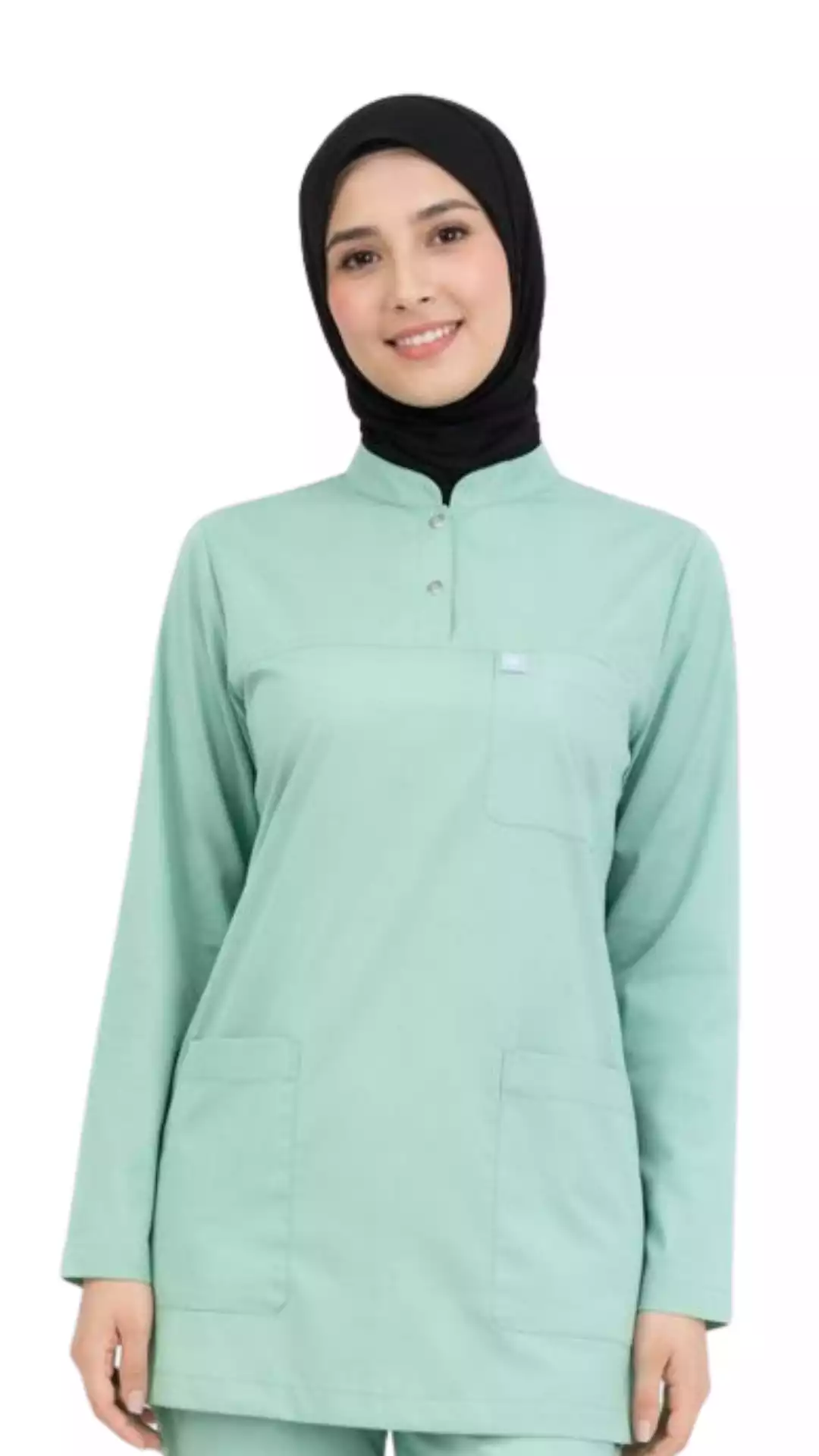 Aile Sağlık Çalışanları Forması Likralı Tesettür Üst Üniforma