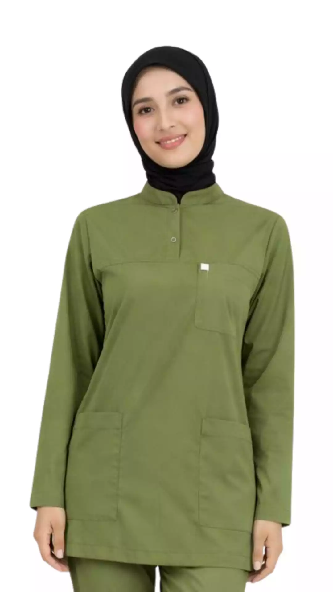 Eczacı Forması Likralı Tesettür Üst Üniforma