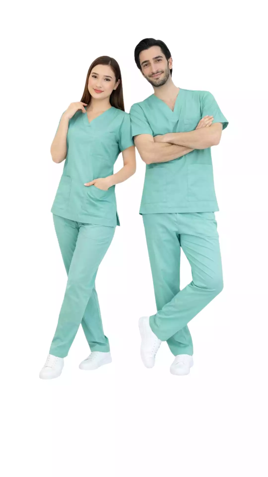 Aile Sağlık Çalışanları Forması Scrubs Likralı Takım