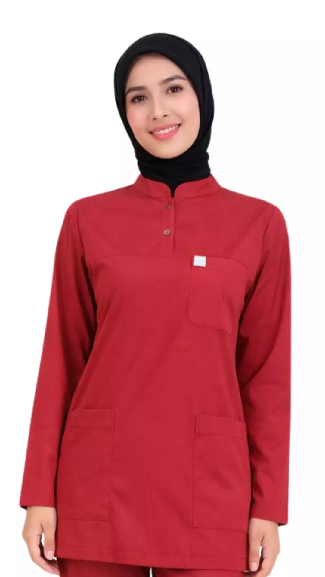 Lisans - Lisans Üstü Sağlık Meslek Mensupları Forması Likralı Tesettür Üst Üniforma