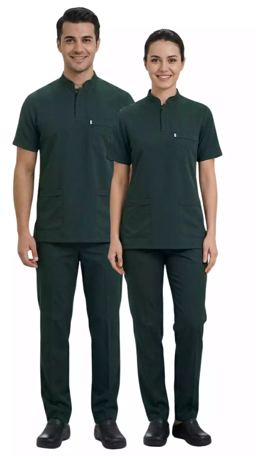 Ördek Yeşili Soft Likralı Lacoste Hemşire Üniforma 