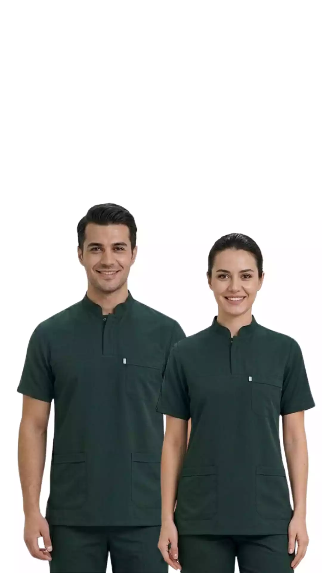 Ördek Yeşili Üst Soft Likralı Lacoste Hemşire Üniforma 