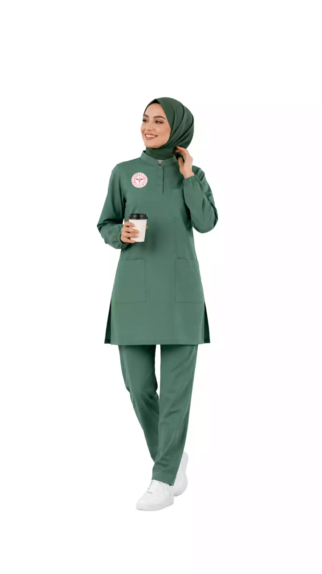 Tesettür Ameliyathane Personeli Forması Scrubs Likralı Takım