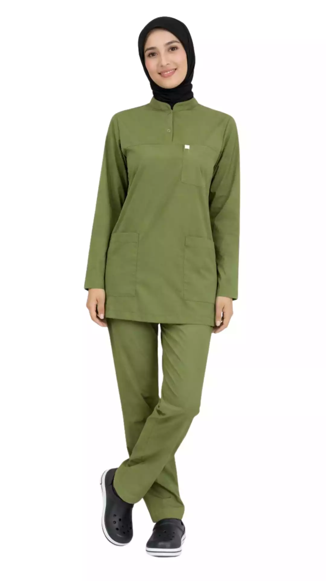 Tesettür Eczacı Forması Scrubs Likralı Takım