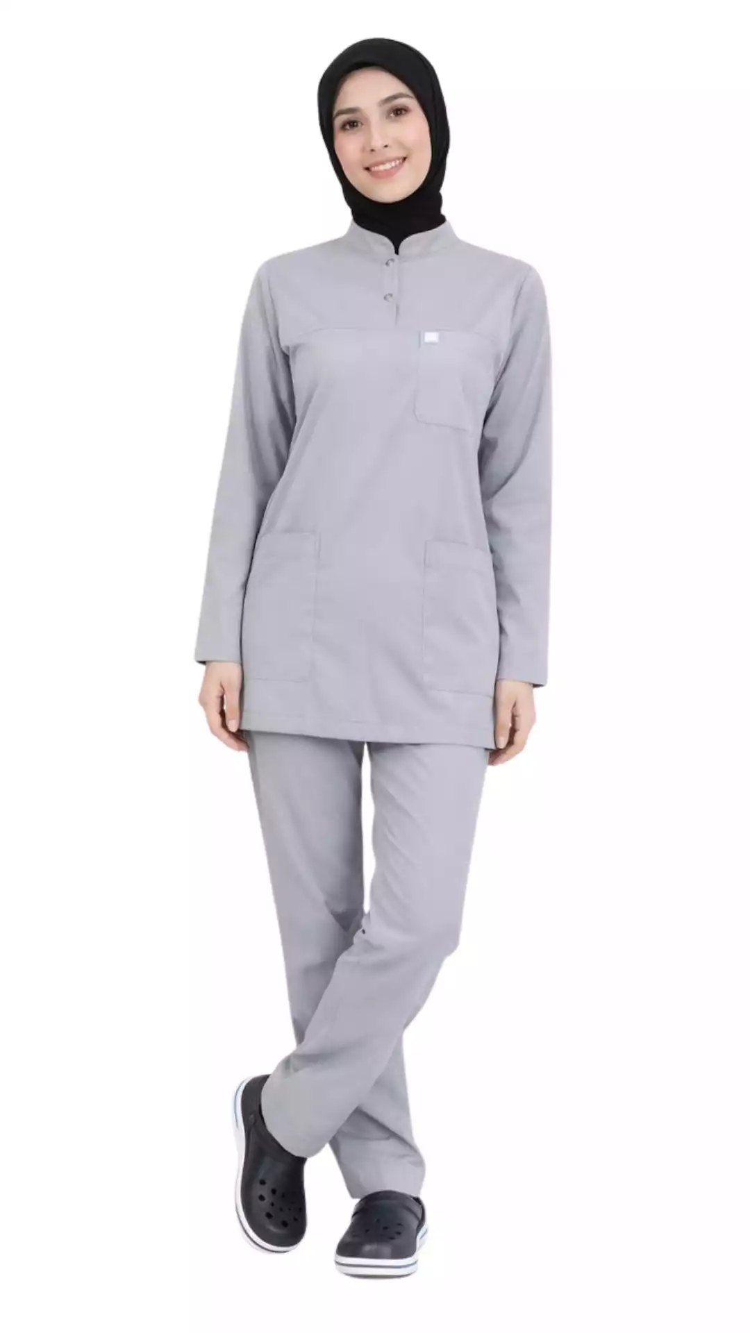Tesettür Teknik Hizmetler Forması Scrubs Likralı Takım