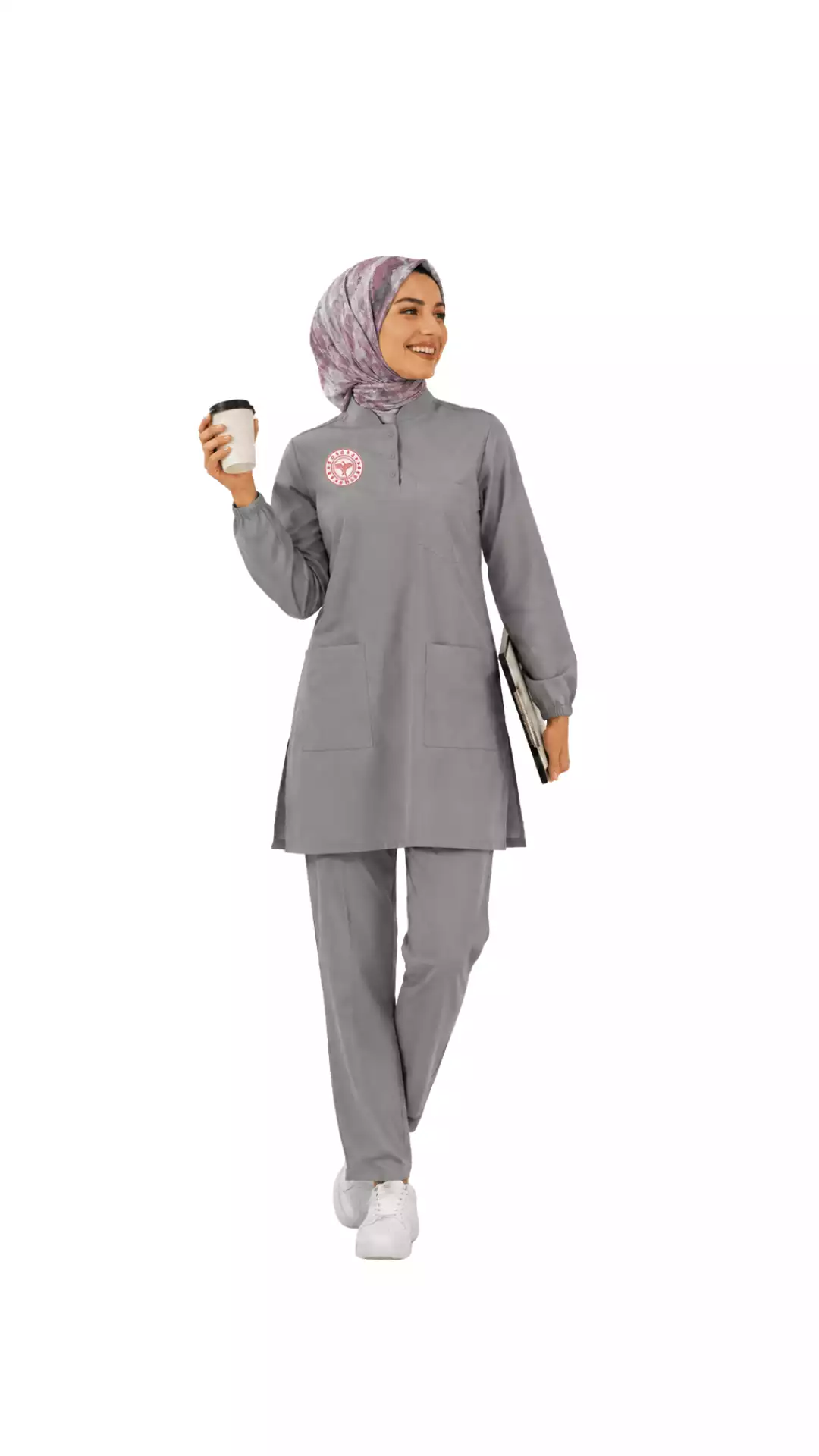 Tesettür Teknik Hizmetler Forması Scrubs Likralı Takım