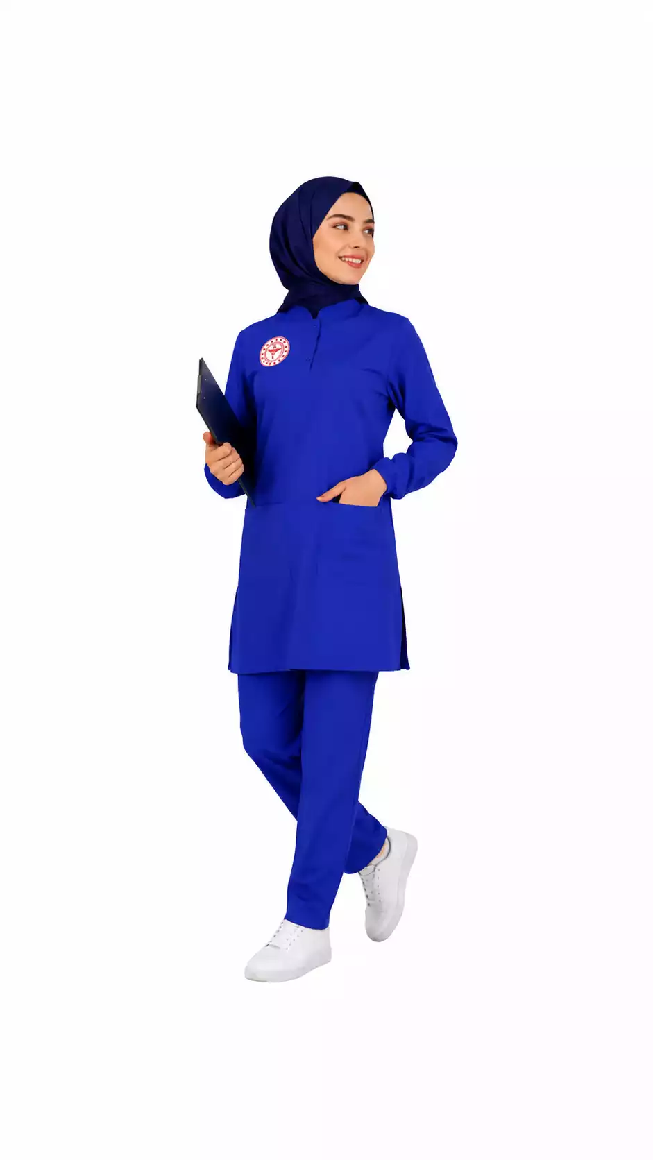 Tesettür Temizlik Personeli Forması Scrubs Likralı Takım