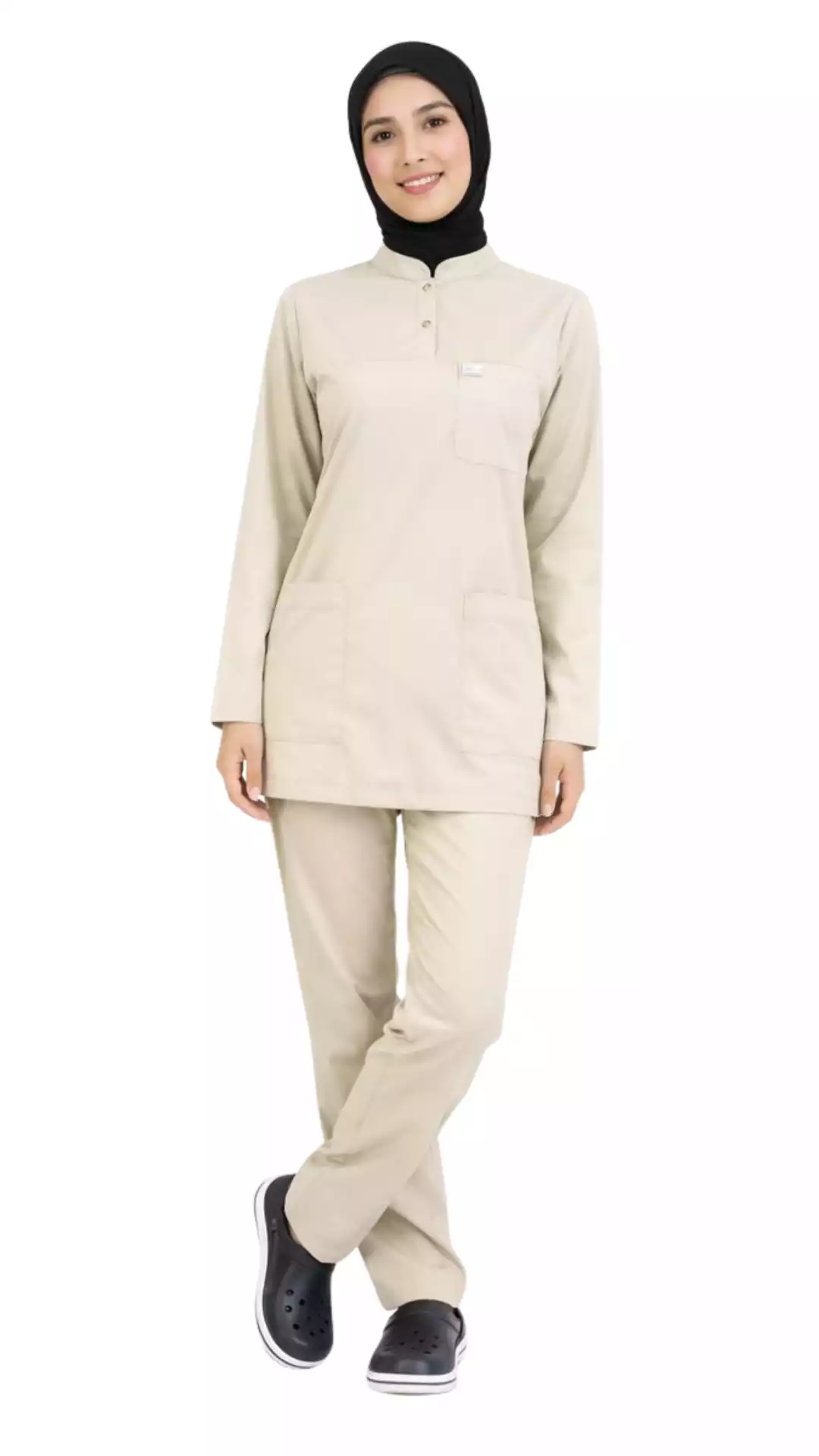 Tesettür Tıbbi Sekreter Forması Scrubs Likralı Takım