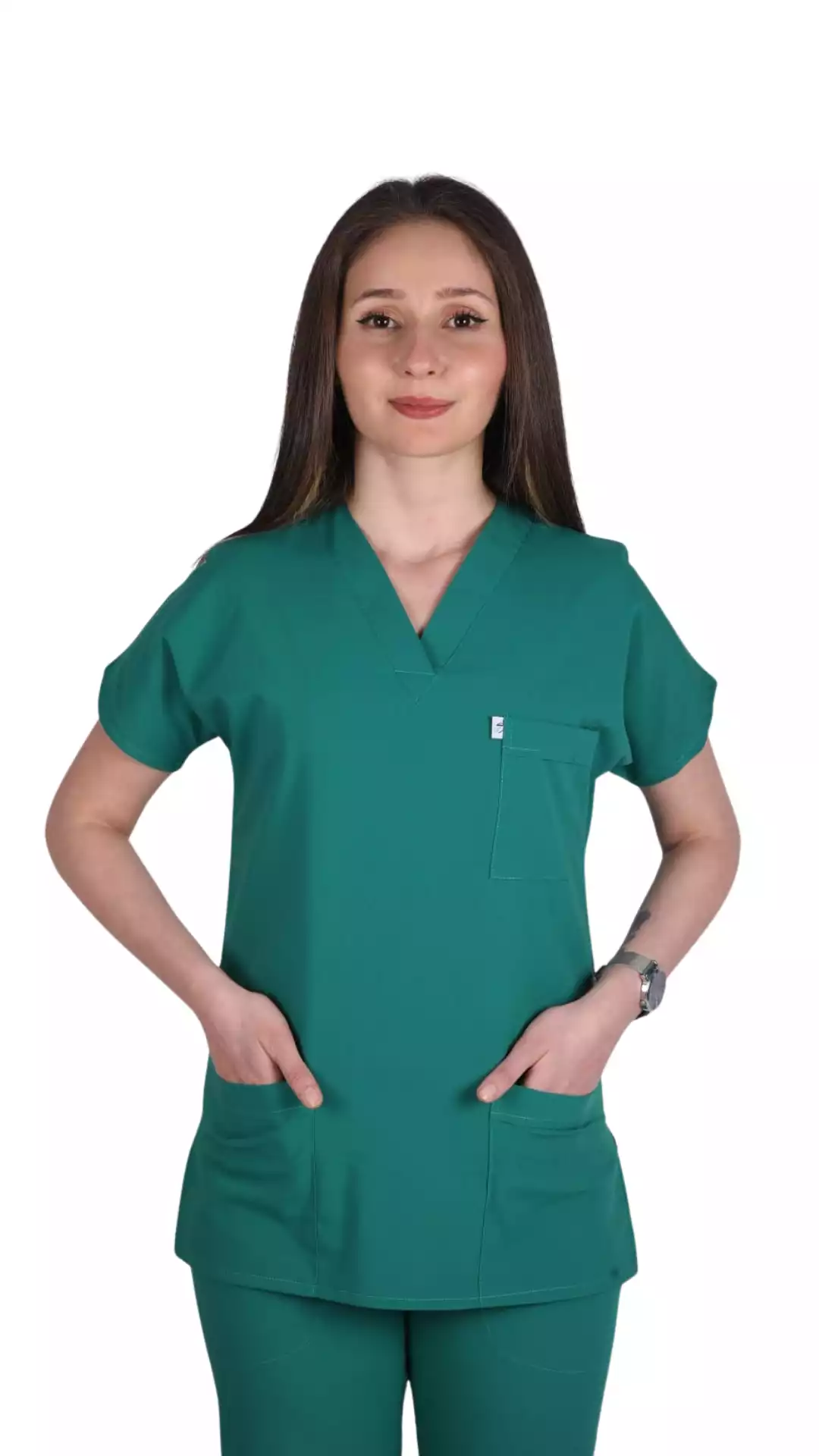 Ameliyathane Yeşili Linda Scrubs Hemşire Takım