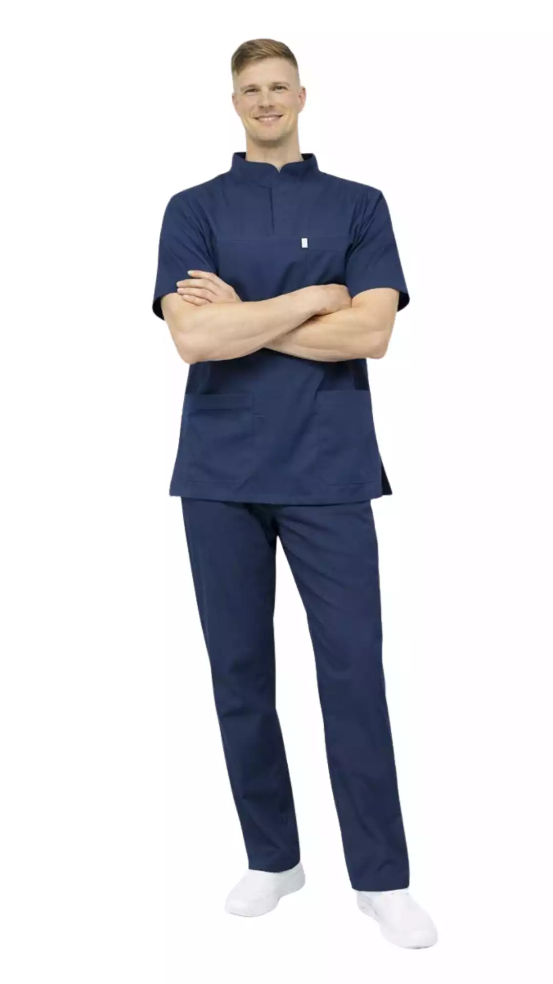 Lacivert Soft Likralı Lacoste Hemşire Üniforma Takım