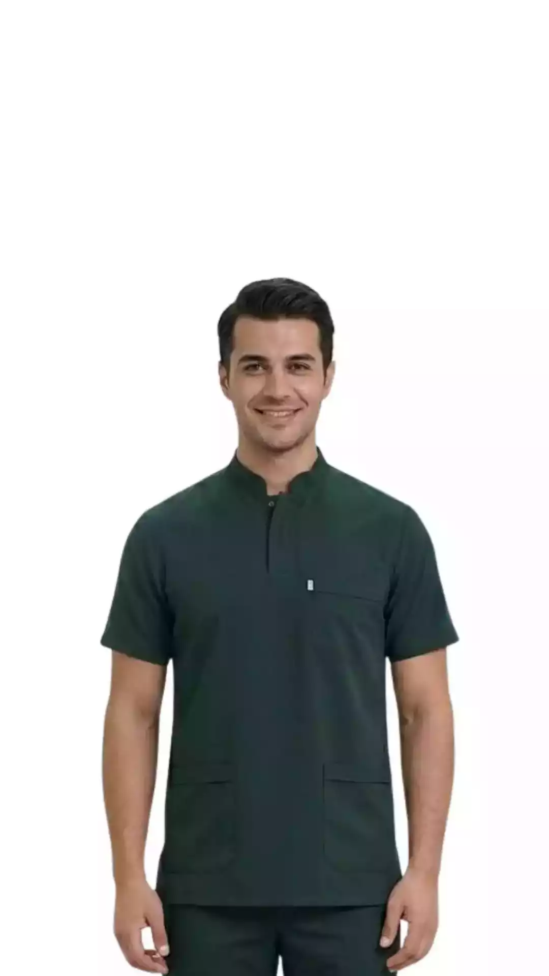 Ördek Yeşili Üst Soft Likralı Lacoste Hemşire Üniforma 